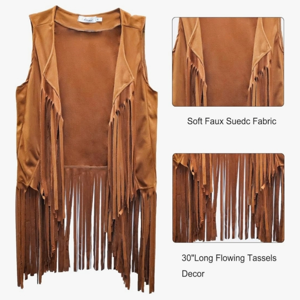 Brown Fringe Vest